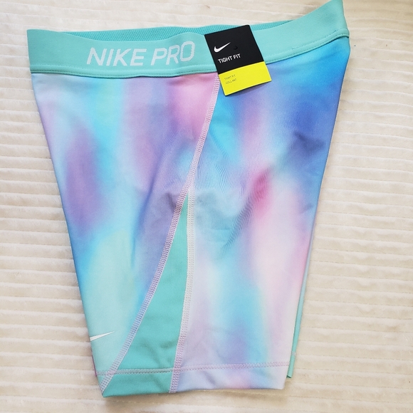 Nike Pro Unicorn Dri Fit girls XL 3" Multi-Color Pastel Training Shorts NWT - Picture 2 of 14